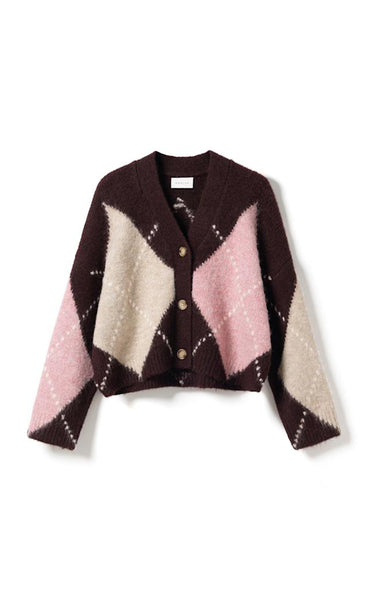 N-laiana knit cardigan - winetasting mix
