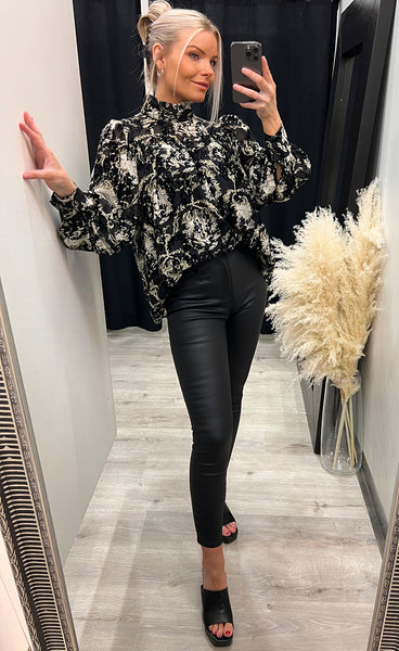 Glowie blouse - black velour