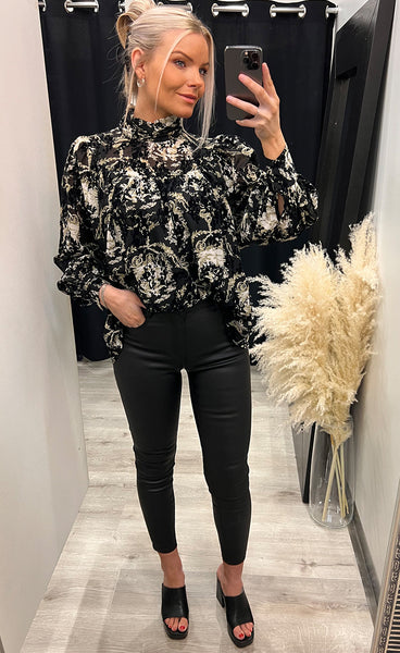 Glowie blouse - black velour