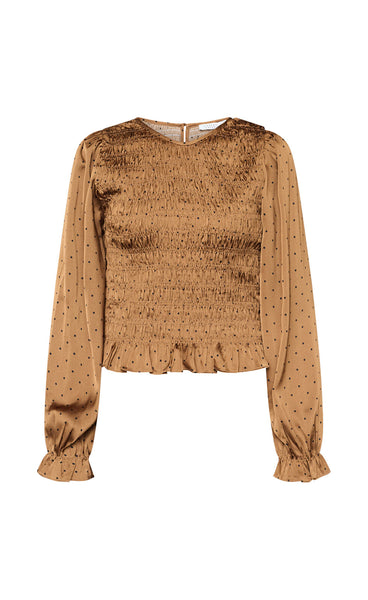 Nix blouse - cognac/dot