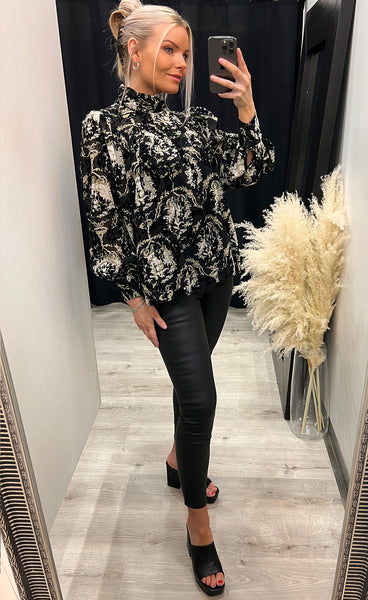 Glowie blouse - black velour