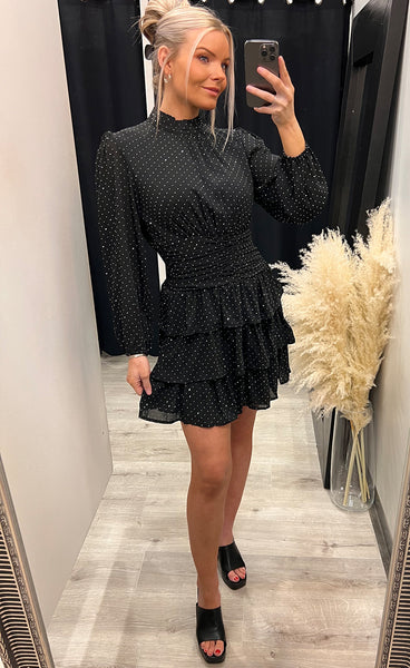 Cecilia dress - black sparkle