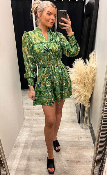 Amber dress - green mix