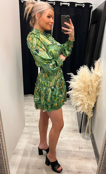 Amber dress - green mix