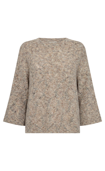 FREEQUENT Estweed pullover - oyster grey melange