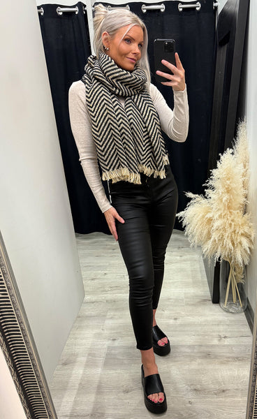 Wetallic scarf - black mix