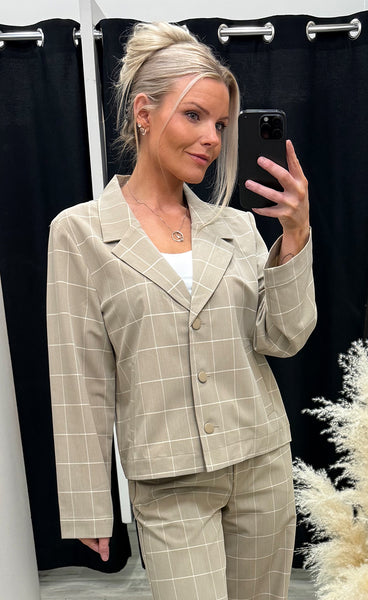 Danta check jacket - chinchilla check