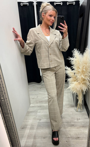 Danta check jacket - chinchilla check