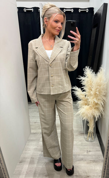 Danta check jacket - chinchilla check