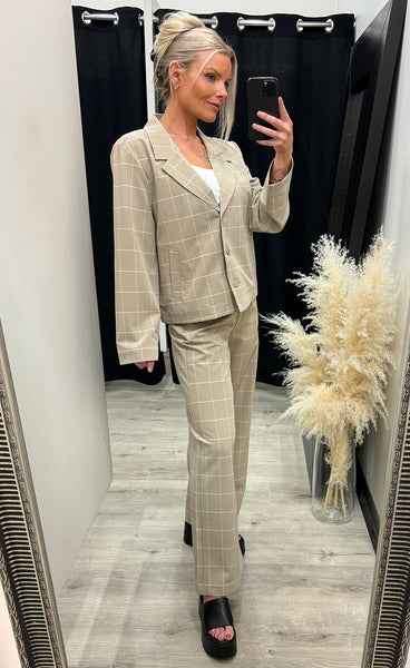 Danta check jacket - chinchilla check