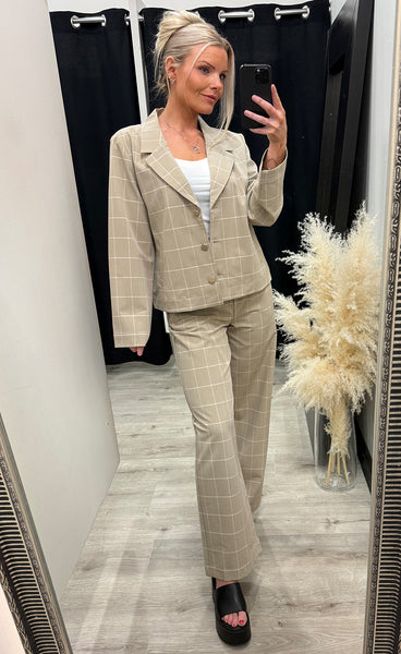 Danta check jacket - chinchilla check