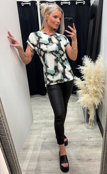 Seen tee 1 - marble creme menthe