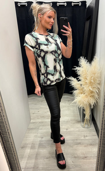 Seen tee 1 - marble creme menthe