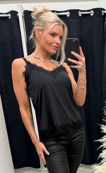 FREEQUENT Bicco lace top - black