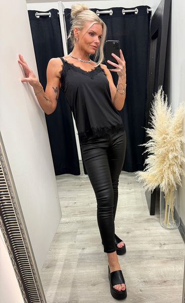 FREEQUENT Bicco lace top - black