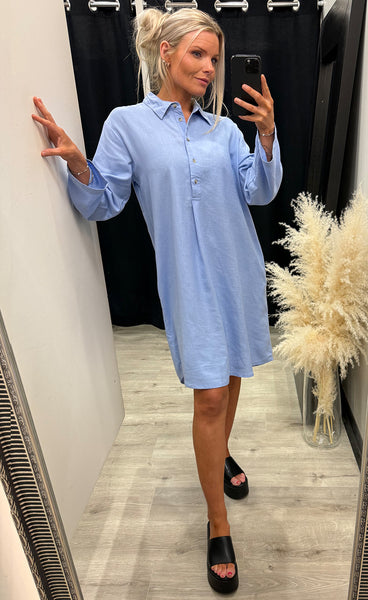 FRANSA Jett linen dress 1 - hydrangea
