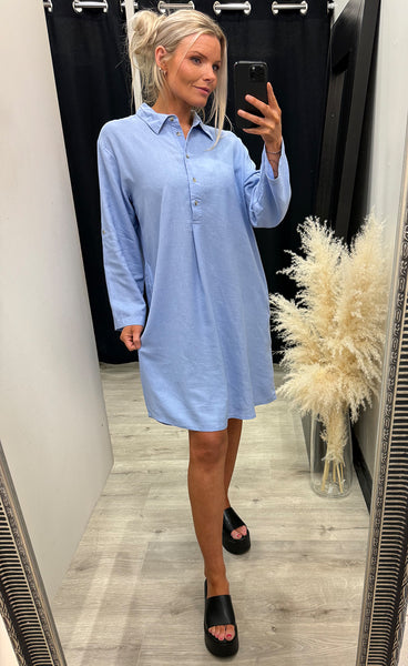 FRANSA Jett linen dress 1 - hydrangea