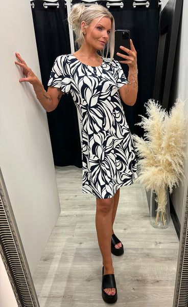 FRANSA Seen dress 1 - floral reverie navy