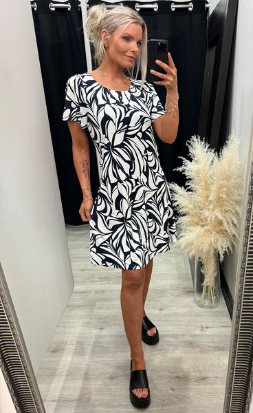 FRANSA Seen dress 1 - floral reverie navy