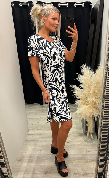FRANSA Seen dress 1 - floral reverie navy