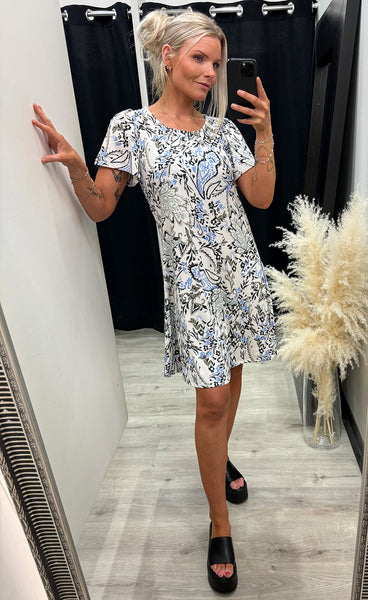 FRANSA Seen dress 1 - bouquet gray morn