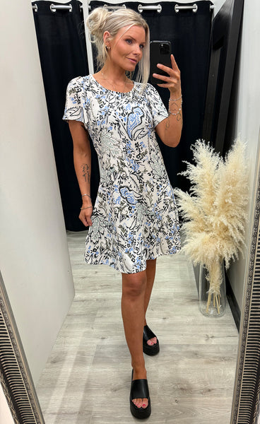 FRANSA Seen dress 1 - bouquet gray morn