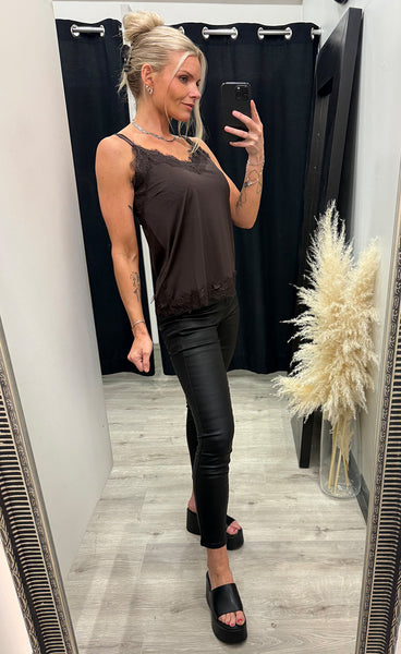 FREEQUENT Bicco lace top - mole