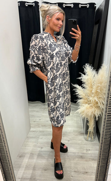 FRANSA Ariana dress 21 - bloom gray morn