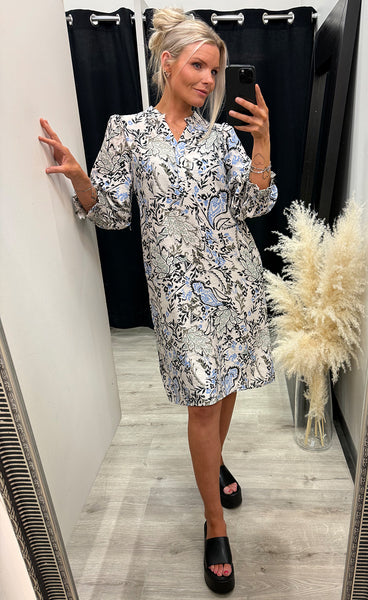 FRANSA Ariana dress 21 - bouquet gray morn
