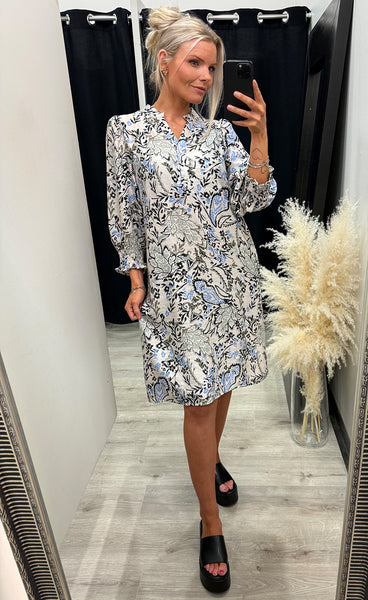 FRANSA Ariana dress 21 - bouquet gray morn