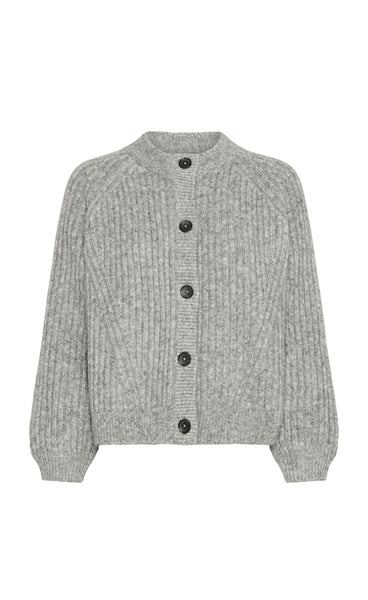 Nello short cardigan - mid grey melange