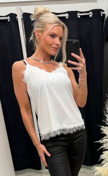FREEQUENT Bicco lace top - off white