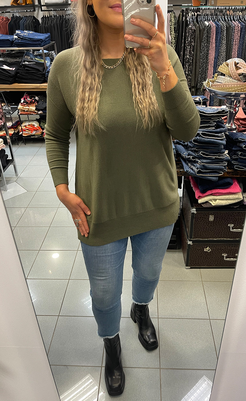 Melange peysa - hedge green