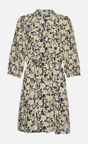 Jenessa frix kjóll - black flower