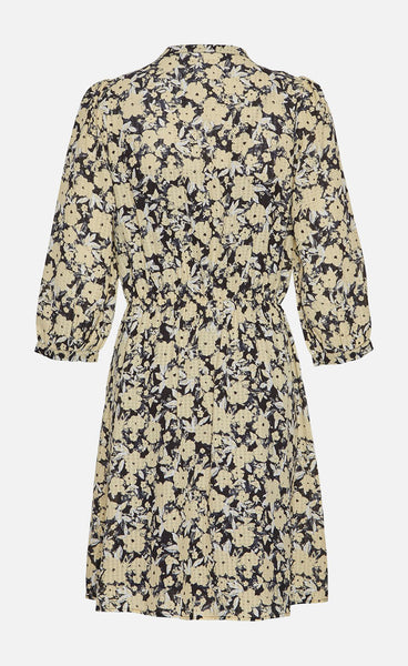 Jenessa frix kjóll - black flower