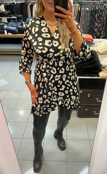 Ruth kjóll - black/leo