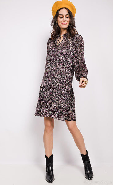 Jill kjóll - purple/yellow