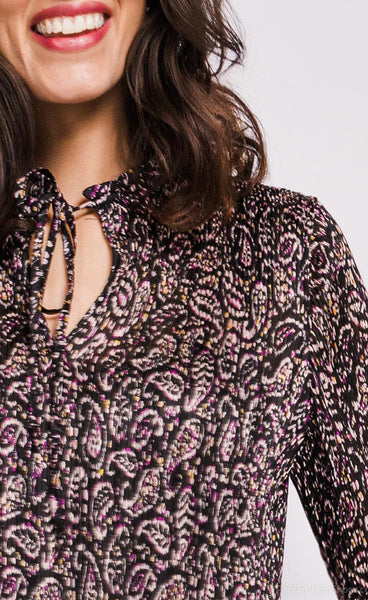 Jill kjóll - purple/yellow