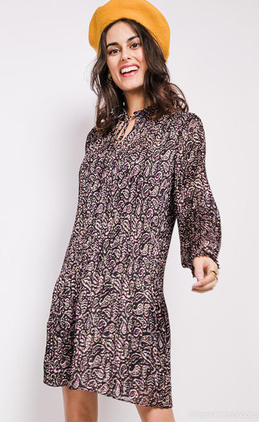 Jill kjóll - purple/yellow