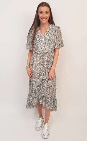 Siffon kjóll ljós/grænn