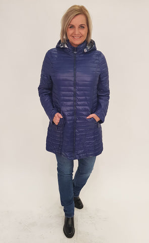 Létt vattúlpa m/hettu blá