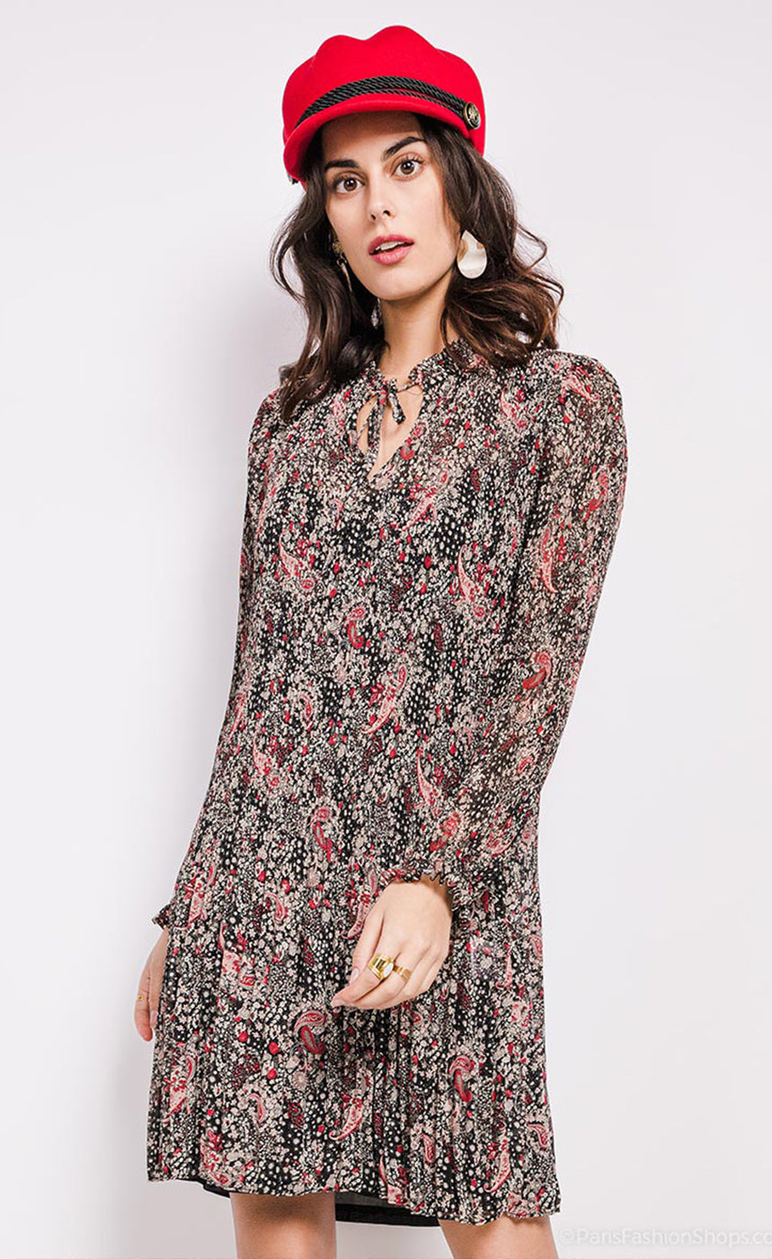 Jill kjóll - red/cream