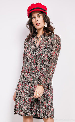 Jill kjóll - red/cream