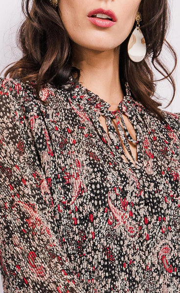 Jill kjóll - red/cream