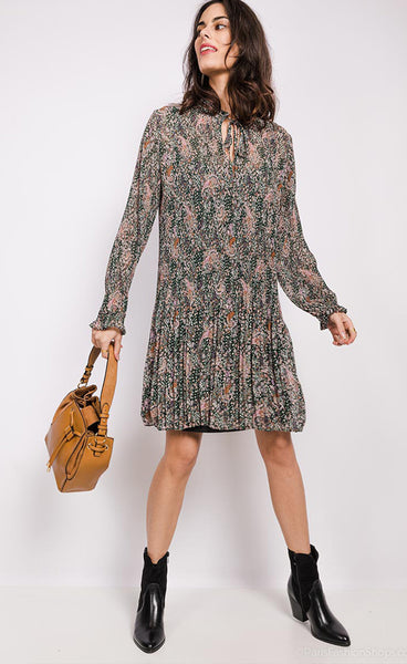 Jill kjóll - green/pink