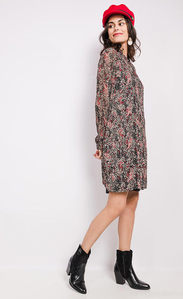 Jill kjóll - red/cream