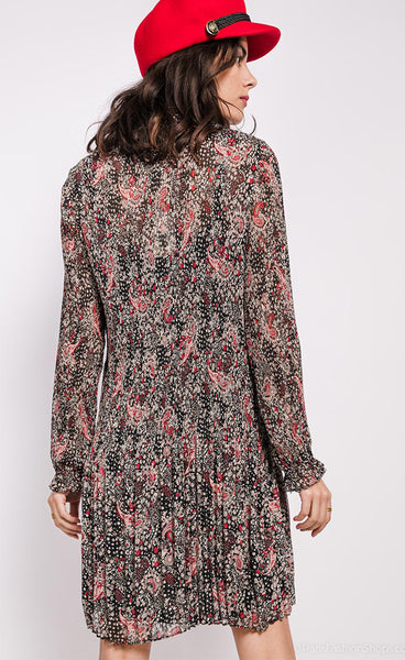 Jill kjóll - red/cream