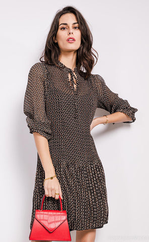 Jill kjóll - cream/black