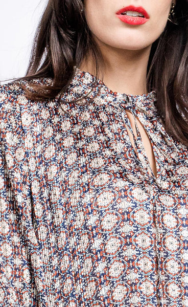 Jill kjóll - blue/red