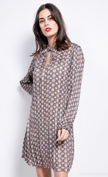 Jill kjóll - blue/red